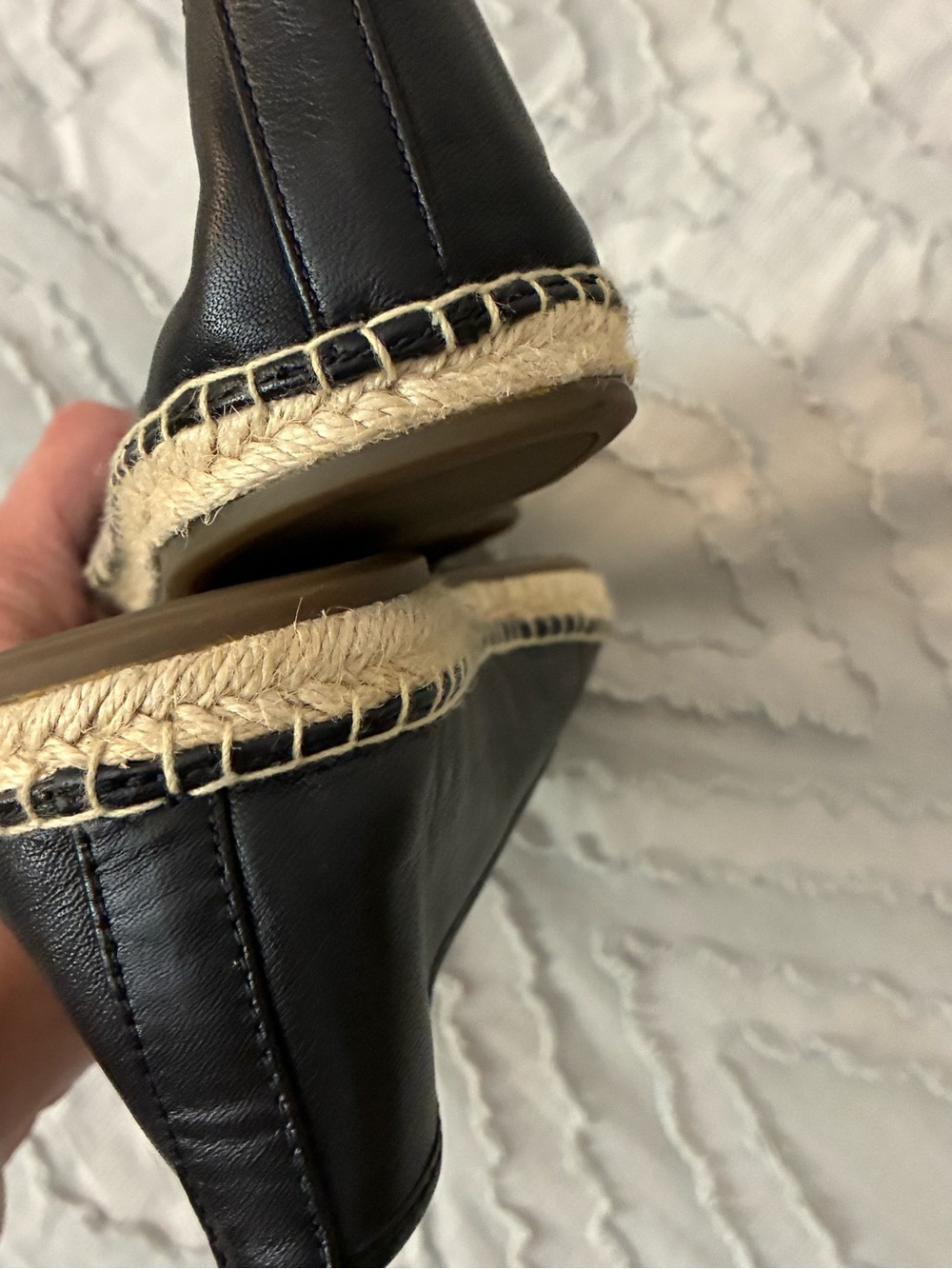 Michael Kors Dylyn Espadrille Size 10 M Black Leather Upper Flat Women’s Shoes - Picture 6 of 8